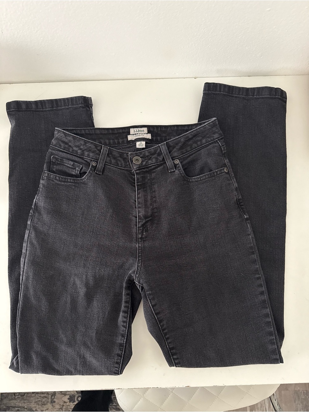 L.L. Bean Straight-Leg Jeans - Black Wash